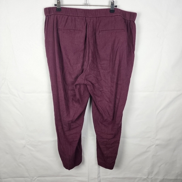 J. Jill Linen Stretch Straight Leg Pull On Pants SIZE Large - Picture 2 of 6